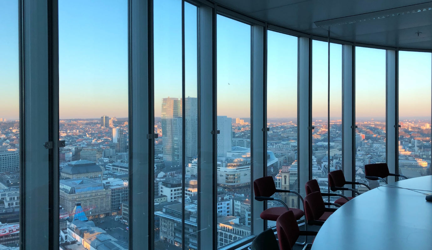 View from a building over a city 