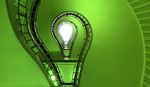 Green abstract light bulb