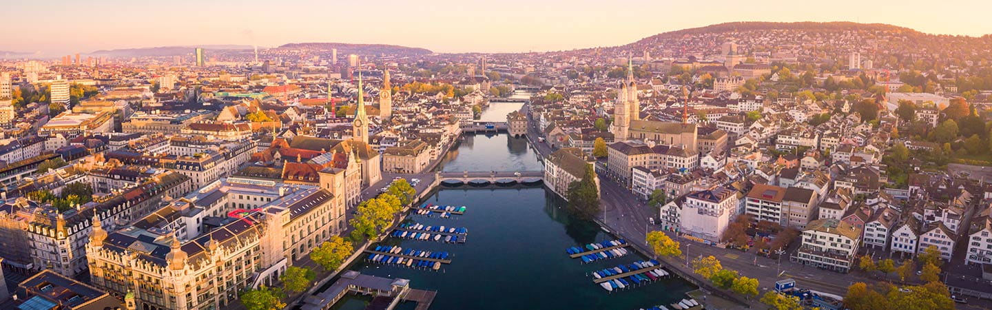 Aerial view of Zurich