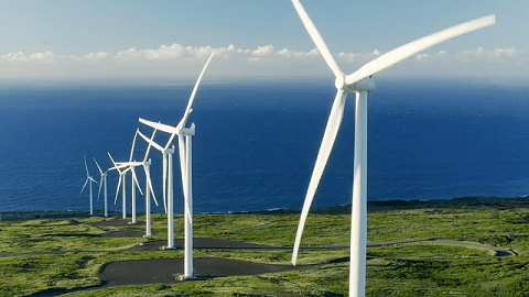 Wind turbines on a hill